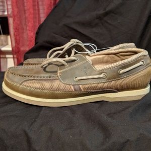Mens  Margaritaville Leather Lace Up Boat shoe